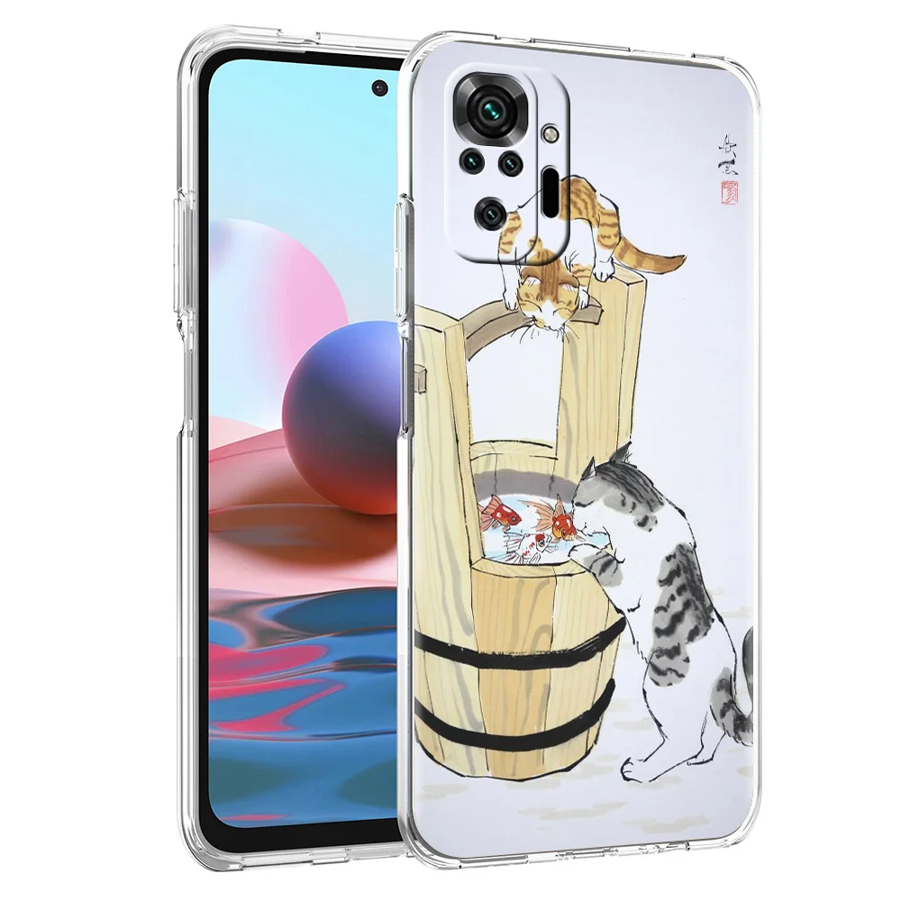 Cat Fishing Design Soft TPU Phone Case Cover