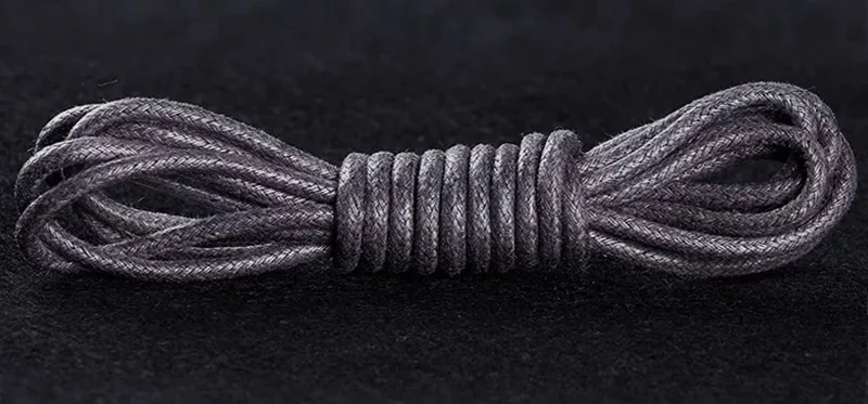 Premium Waxed Cotton and Leather Waterproof Shoelaces