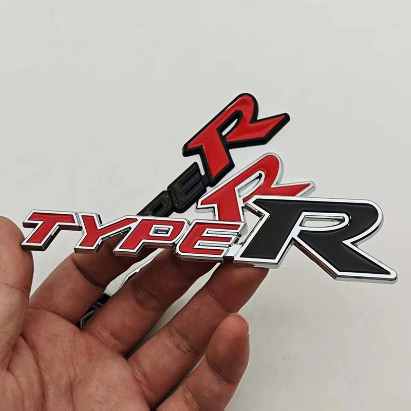 3D 메탈 자동차 스타일링 타입 R 로고 리어 트렁크 스티커 배지 엠블럼 데칼 (혼다 시빅 TYPE R CRV HRV 어코드 핏 자동차 액세서리용)