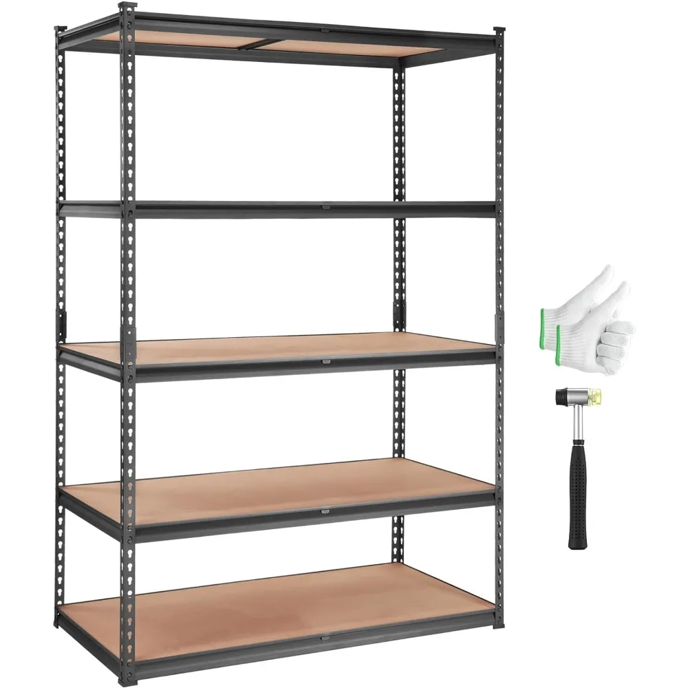 

VEVOR Storage Shelving Unit, 5-Tier Adjustable, 2000 lbs Capacity, Heavy Duty Garage Shelves Metal Organizer Utility Rack, Black