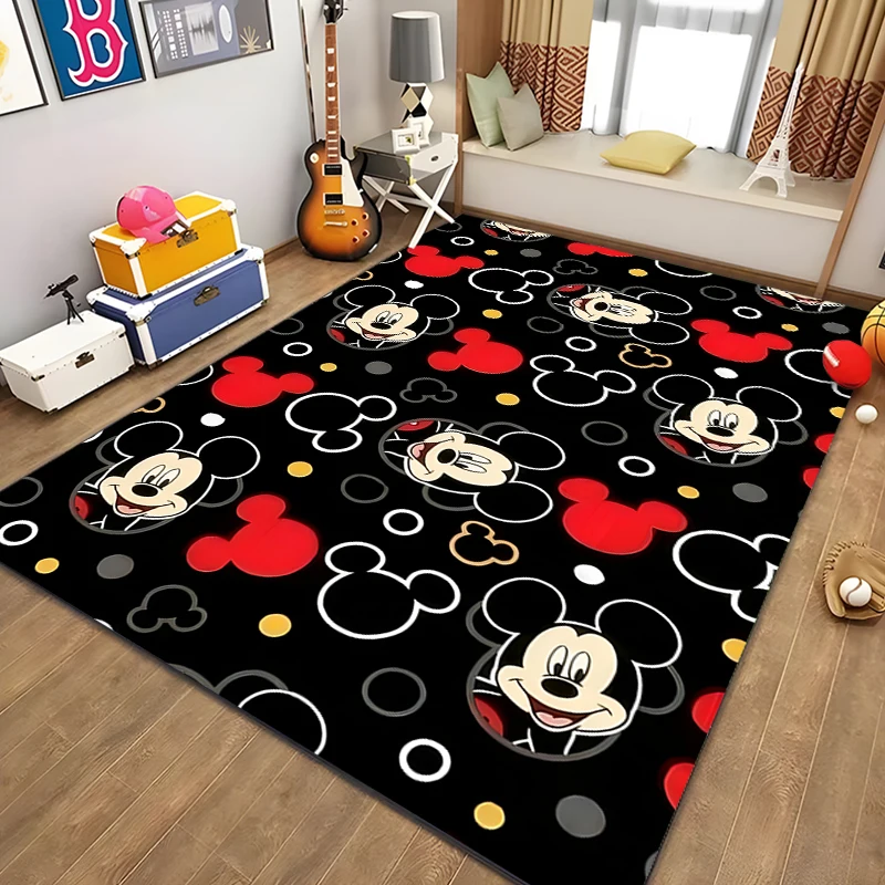 Disney Mickey-Minnie Mouse Pattern Carpets Bedroom Play Mats Rug Bedroom Carpet Livingroom Rug Crawl Mat Christmas Gift Rug