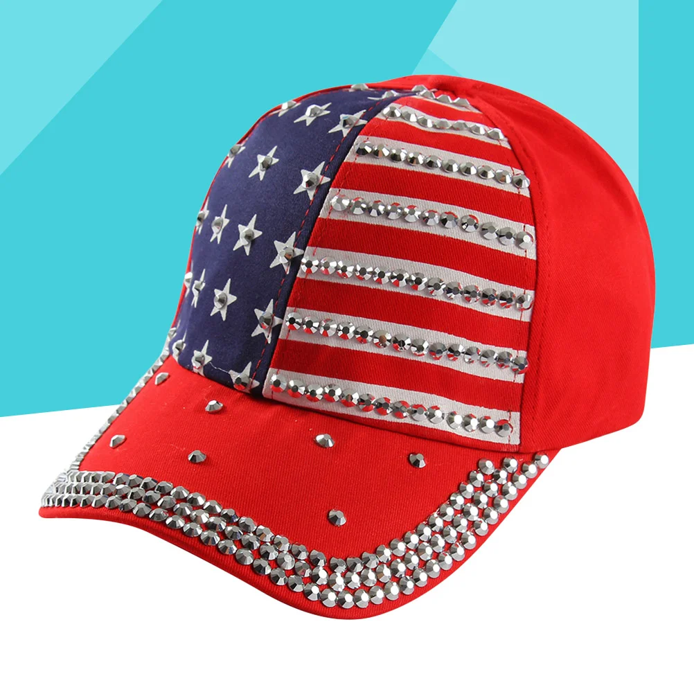 Baseball Hat for Women American Flag Trucker Shade Hats Womens Bling Cap 4th of July
