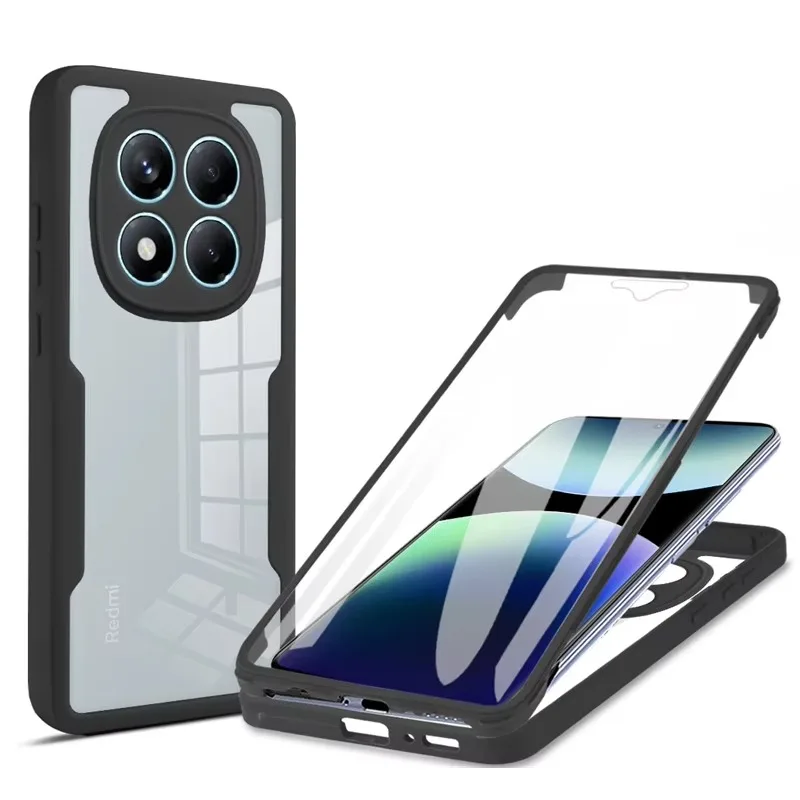 Enhanced Protective Dual Layer Clear Case - Acrylic + TPU 360° Full Body Shockproof Cover
