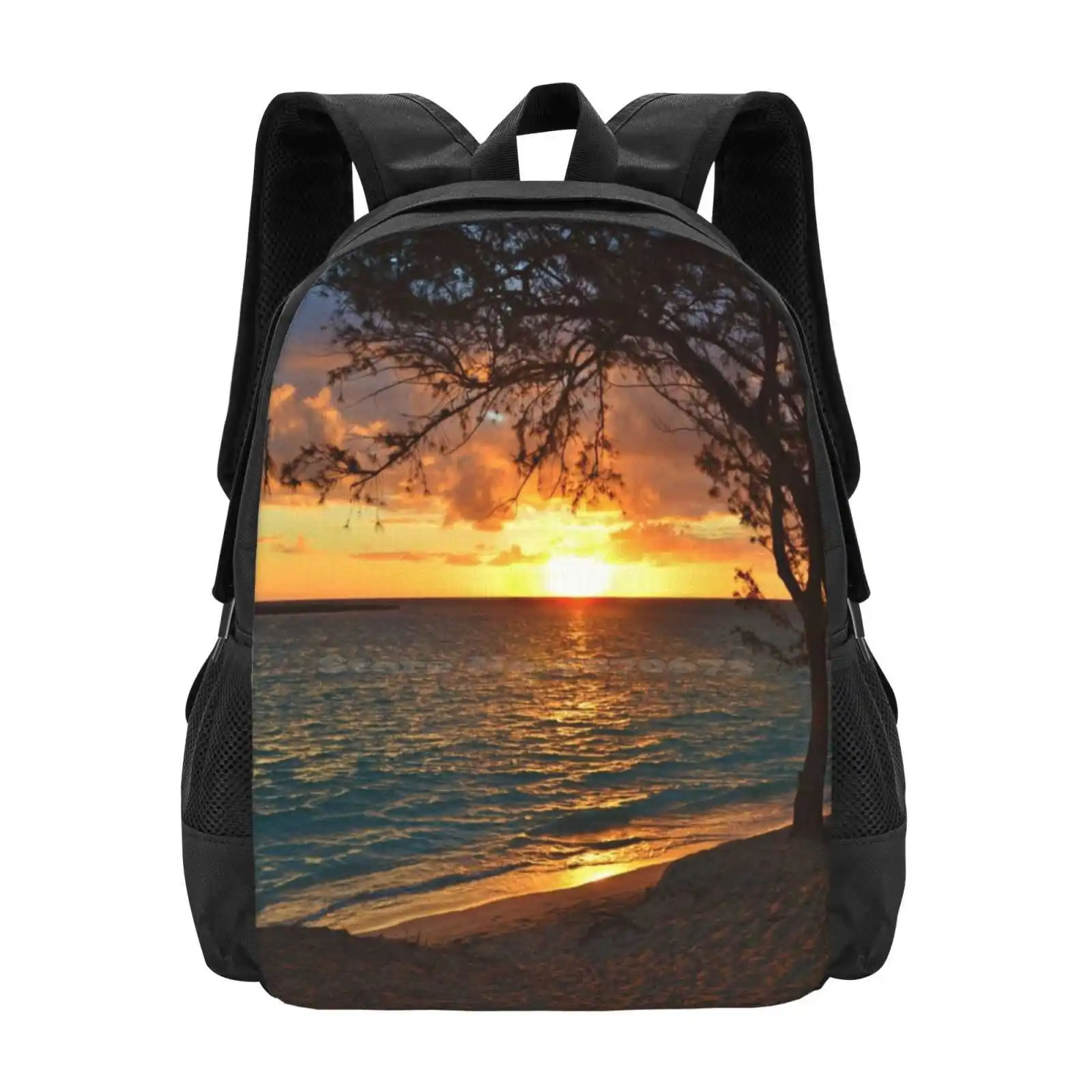 

Sunrise At Kailua Beach Fashion Pattern Design Travel Laptop School Backpack Bag Oahu Hawaii Kailua Pacific Ocean Beach Sand