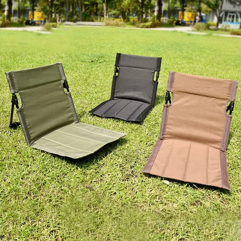 1PC Foldable Camping Chair Outdoor Garden Park Single Lazy Chair Backrest Cushion Picnic Camping Folding Back Chair Beach Chairs 4