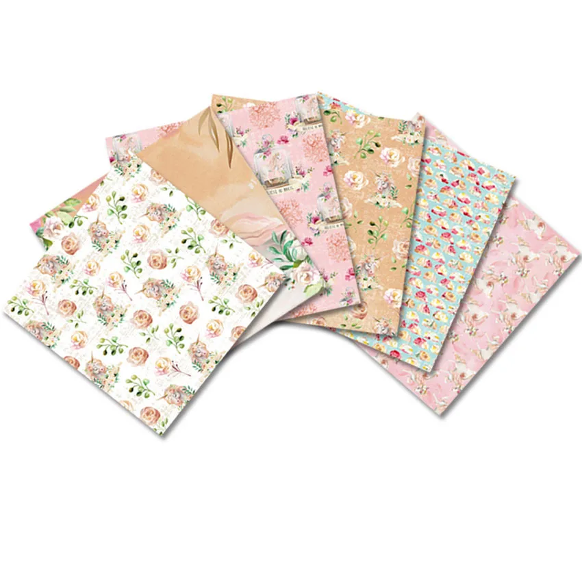 24Sheets/Set Vintage Flower Material Ppaper DIY Scrapbooking Journal Base Collage Photo Props Gift Wrapping Decoration Paper