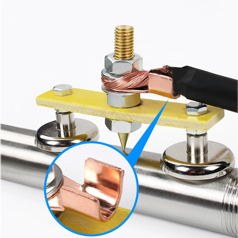 Welding Magnet Head Magnetic Welding Ground Clamp Tools Strong Magnetism Large Suction Copper Tail Welding Stability Clamps