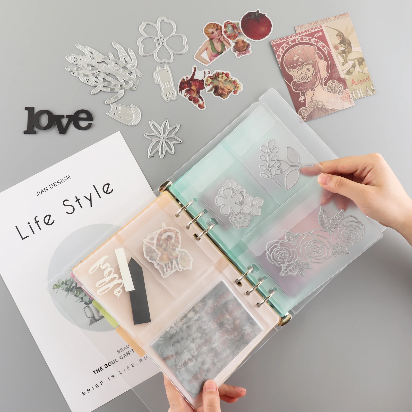 Multipurpose Die Storage Book Binder Album Divided Page Protectors Pockets For Scrapbooking Stamps Cutting Dies Storage