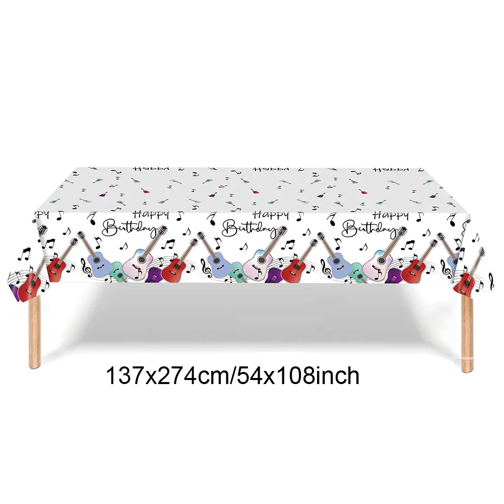 Music-Themed Party Supplies: Black Musical Note Disposable Tableware Set