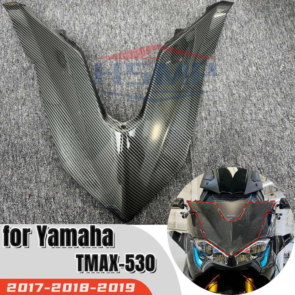 

for Yamaha TMAX 530 tmax-530 2017 2018 2019 motorcycle front headlight cover side panel fairing ABS carbon fiber coating