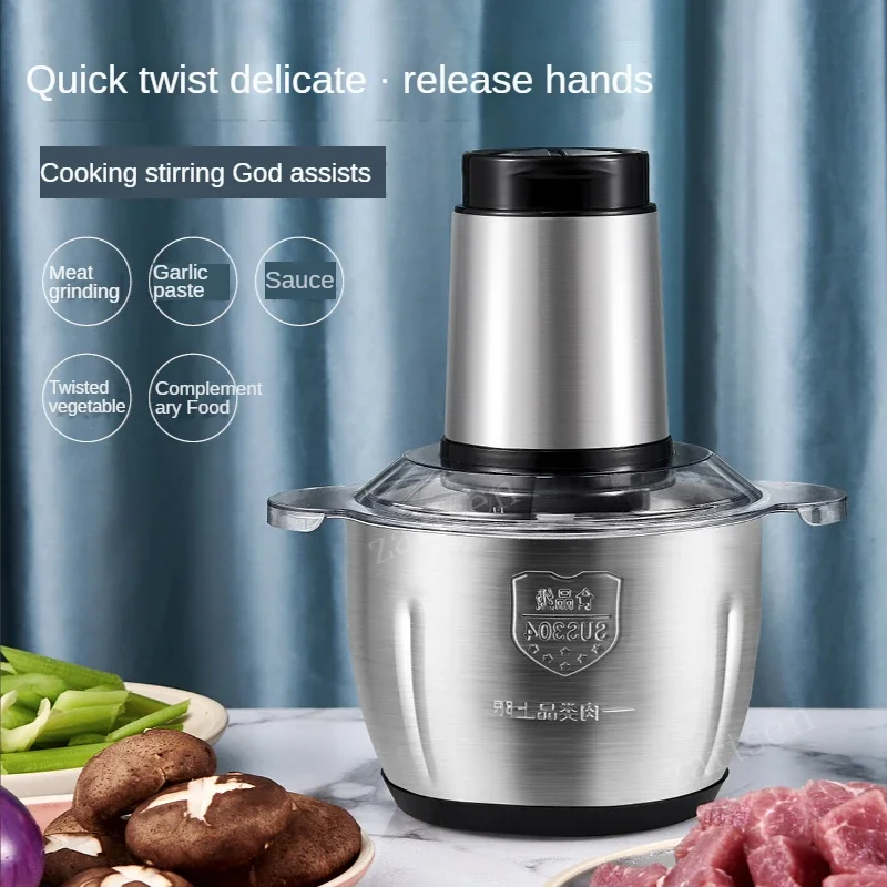 2 Speeds 500W Stainless steel 2L/3L Capacity Electric Chopper Meat Grinder Mincer Food Processor Slicer 2