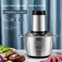 2 Speeds 500W Stainless steel 2L/3L Capacity Electric Chopper Meat Grinder Mincer Food Processor Slicer 2