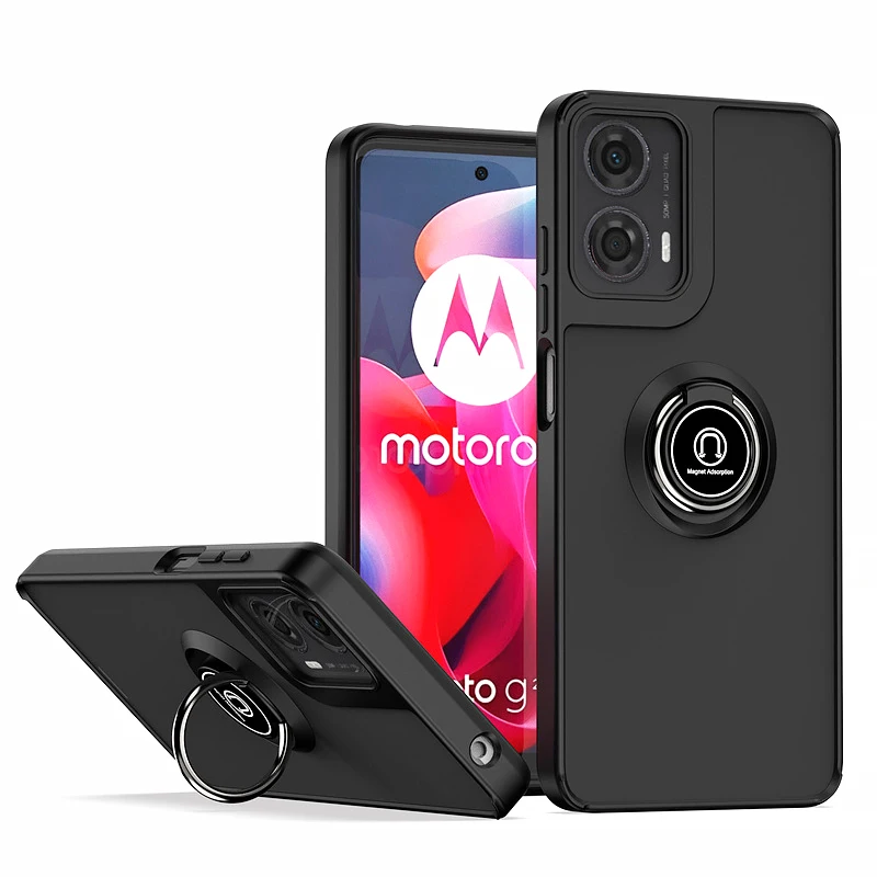 Shockproof PC Armor Case with Magnetic Ring Holder Stand - Durable Protective Cover