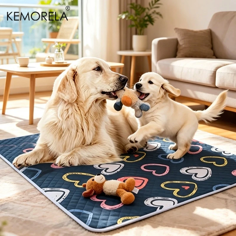 Kemorela Hundekühlmatte, Hundetrainingspads, waschbar, wiederverwendbar, geruchsabweisend, langlebig, leicht zu reinigen, für alle Jahreszeiten geeignet._voghion.com