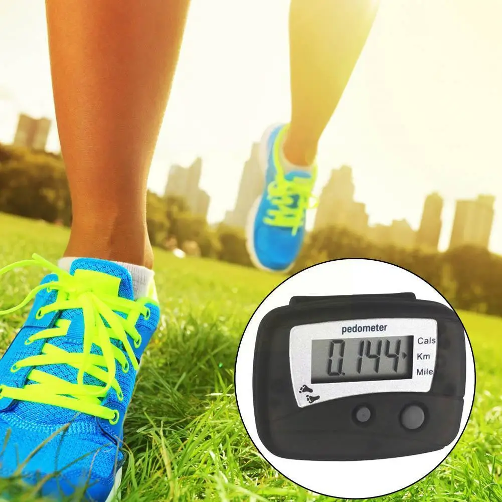 Pedometer Step Calorie Kilometer Counter Walking Run Clip Keys Portable Double Equipment Digital Design Distance Pocket Fit W6J8