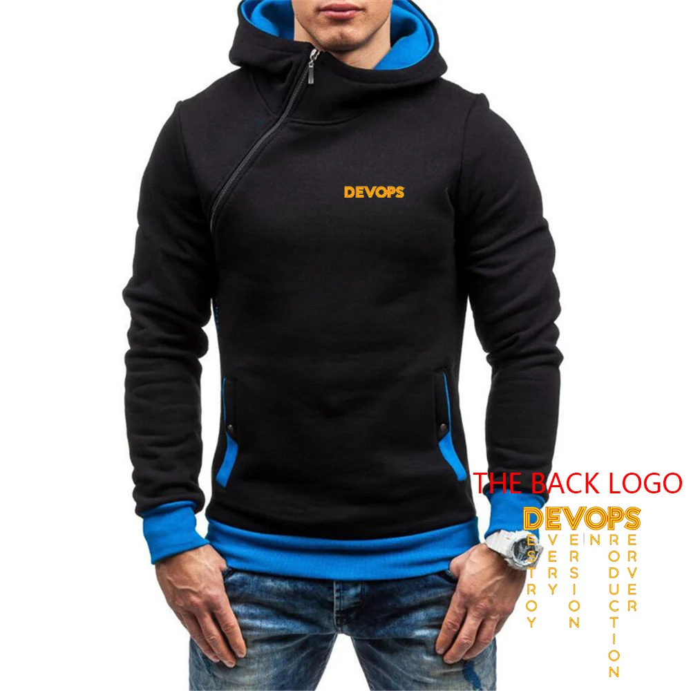 DEVOPS - The real definition of DEVOPS 2023 Autumn New Fashion Hoodies sweatshirt Tracksuit Man Short zipper printing coat
