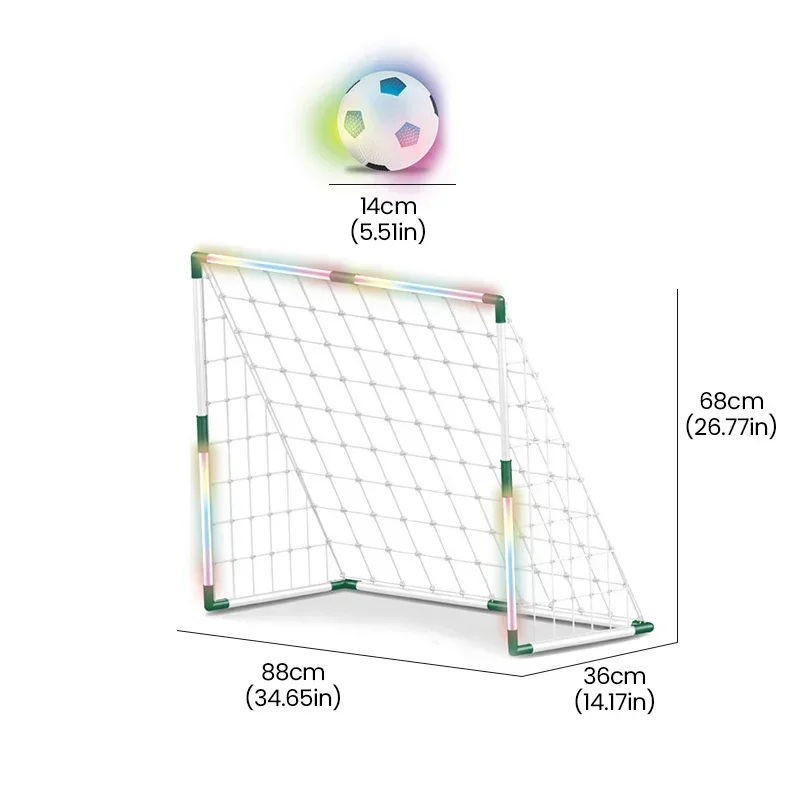 Football Target Net with Led Foldable Football Training Net Foldable Portable Soccer Goal for Outdoor Sports Sets for Kids Boys