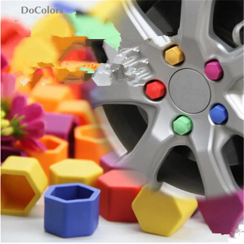 17mm 19mm 21mm Black Car Wheel Caps Bolts Covers Nuts Silicone Auto Wheel Hub Protectors Screw Cap Styling Anti Rust Cover 20pcs