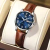 OLEVS Best Selling Original Leather Strap Waterproof Woman Watch Luminous Calendar Business Fashion Quartz Women's Wristwatch 1
