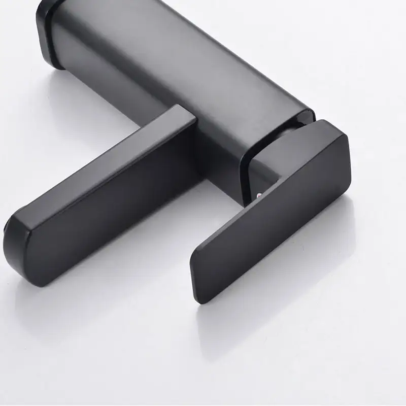 Black/Chrome Bathroom Faucets Hot and Cold Mixer Faucets Vanity Bathroom Kitchen Deck Mounted Bathroom Sink Faucets - Image 5