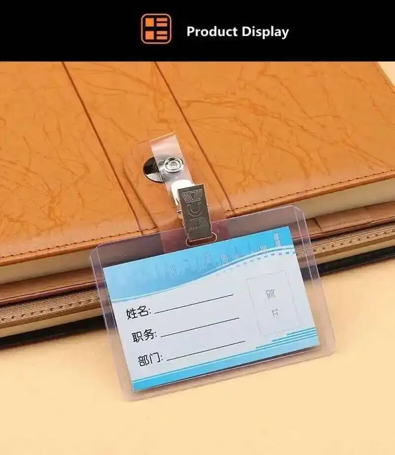 20 Stück wasserdichte neue transparente weiche Kunststoff-Ausweishalter mit Clip für Büro, Schule und Ausstellungen – Detail 8