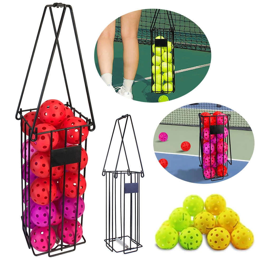 Tennis Ball Hopper Pickleball Picker Upper with Handle 25 Tennis Balls/15 Pickleball Capacity for Easy Pickup Carrying