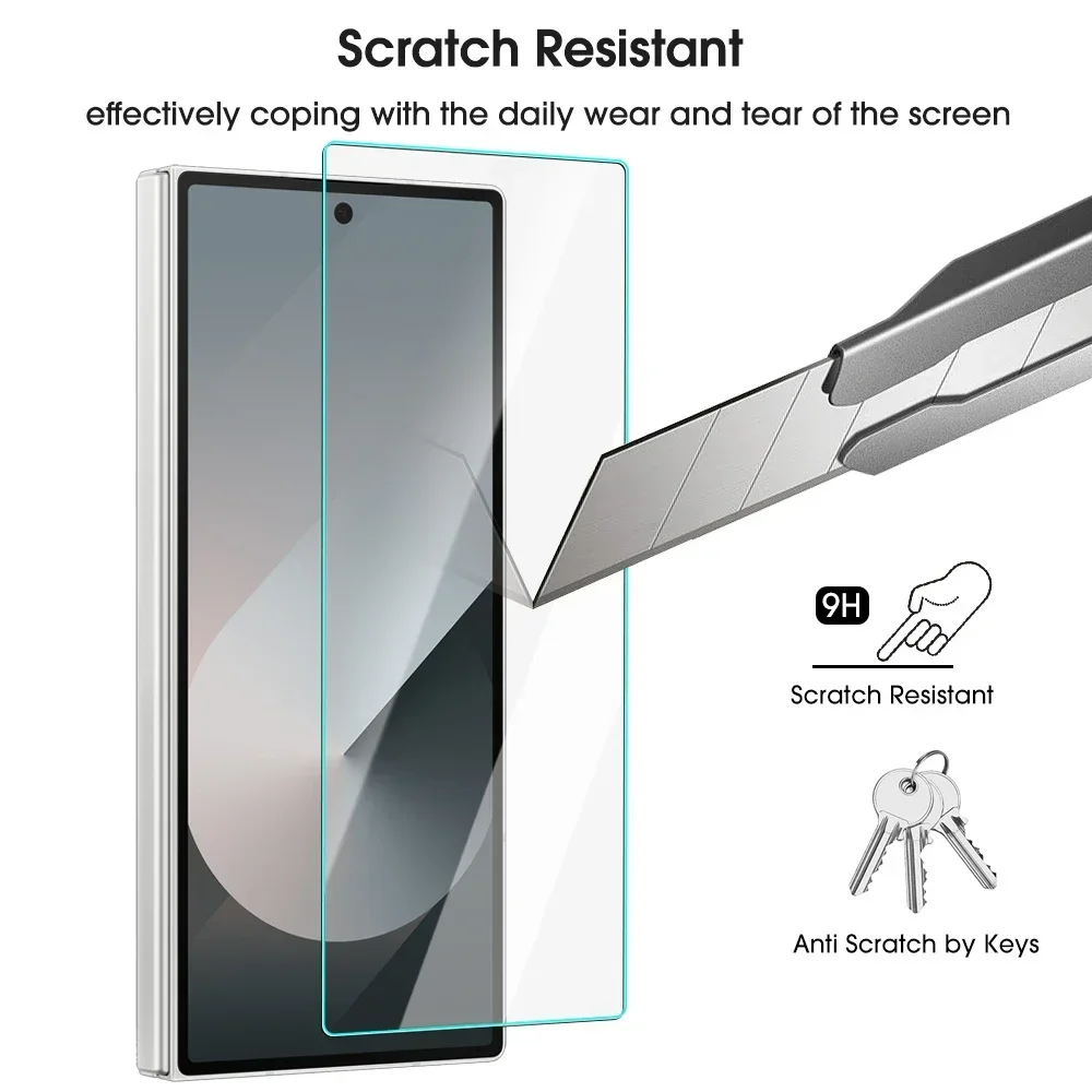 Premium Tempered Glass Screen Protector for Samsung Galaxy Z Fold Series - Clear HD Film (1/4 Pack)