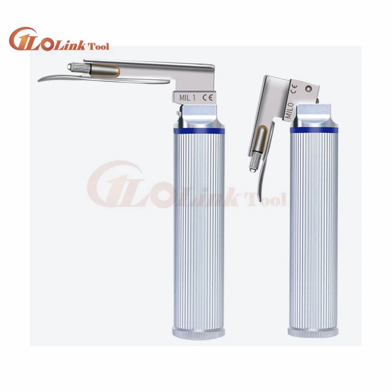 Adult Anesthesia Throat Mirror LED light Intubation stainless steel Laryngoscope optic Throat Detection Tool Parts 5pcs/set anesthesia throat mirror