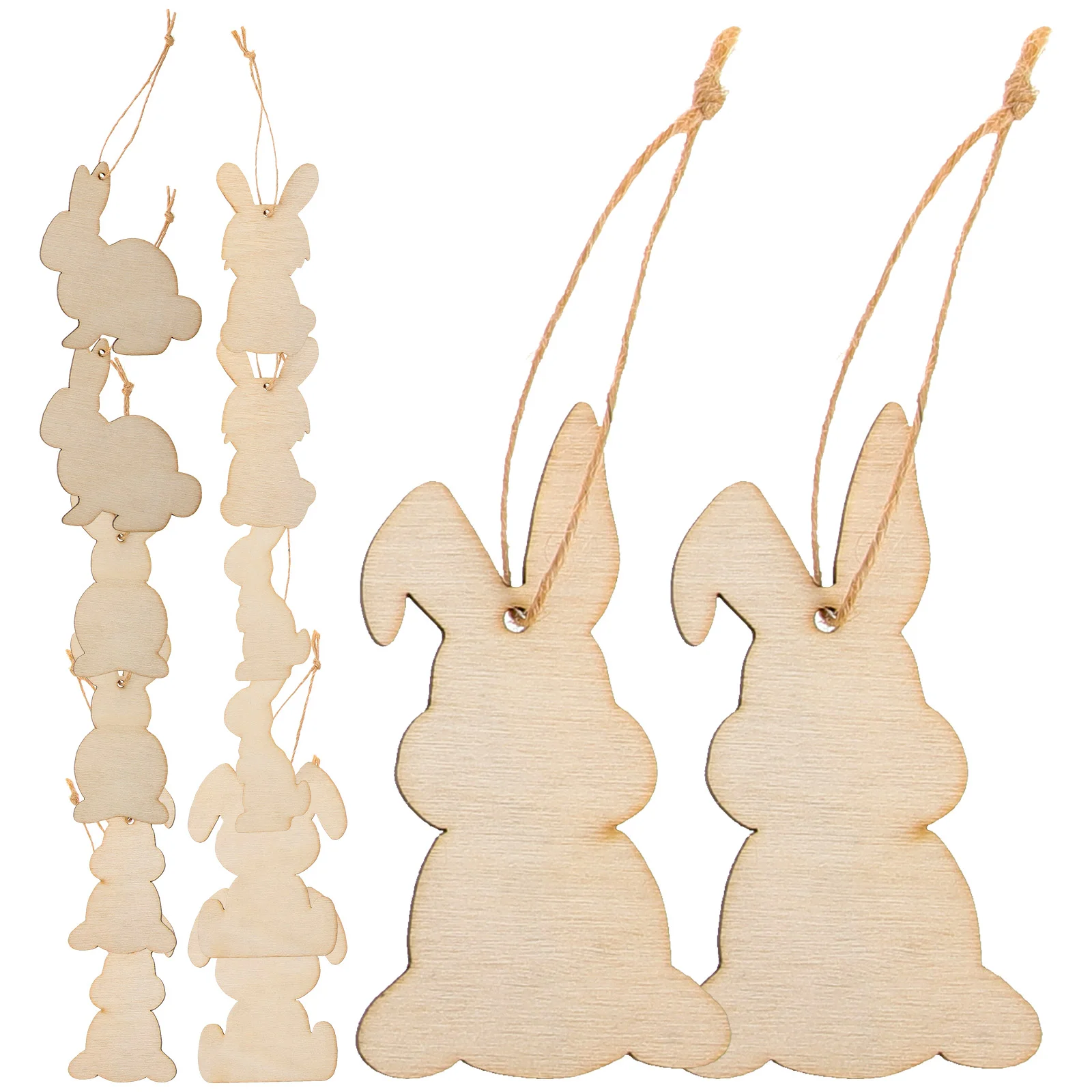 

Easter Bunny Wood Cutout Wooden Rabbit Ornament Gift Tags Hanging Decorations DIY Crafts