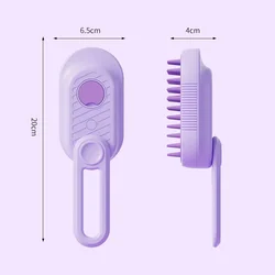 Pet Grooming Steamer Brush with Essential Oil Infusion for Massage and Hair Removal (Purple)
