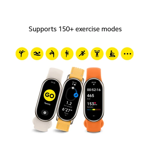 글로벌 버전 샤오미 밴드 8, 5ATM 방수, 150 개 이상의 스포츠 모드, 매우 긴 배터리 수명 16 일, 월드 프리미어 4