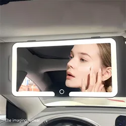 Illuminated Touch Screen Car Vanity Mirror with Adjustable Lighting Modes (1pc)