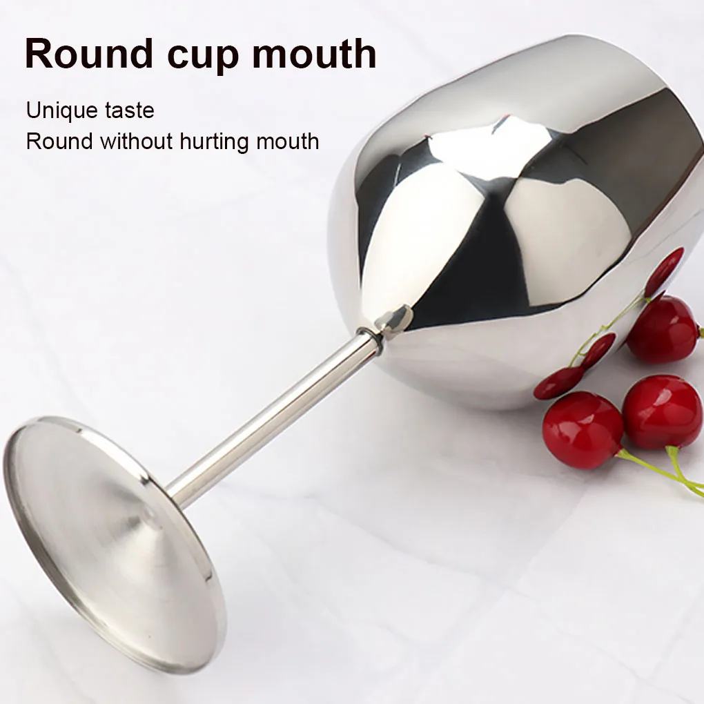 Glass Cup Stainless Steel Wine Glass Single-layer Drinkware Goblet Kitchen Tool Goblets Barware Bar Cooking Copper Plating