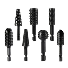 

Shank Rotary Burr Rasp Set for DIY Carving Polishing Engraving Drilling 6.3mm(1/4") Shank Electrical Tools 7 Pcs