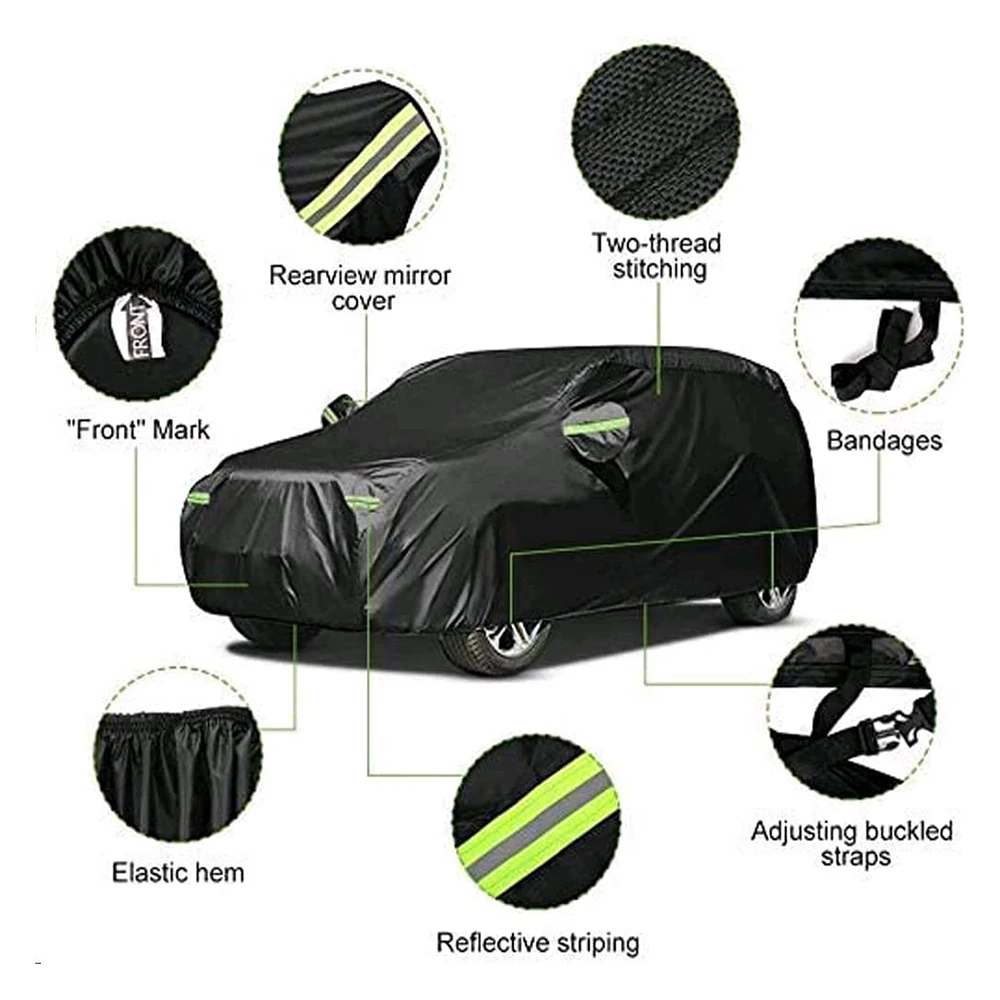 Universal Waterproof Car Cover All Weather Rain Snowproof Protection Windproof Outdoor Full Car Cover For SUV Length Up to 200'' waterproof car cover