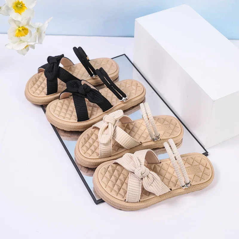 Girls Summer Open Toe Slippers Kids Slip On Shoes