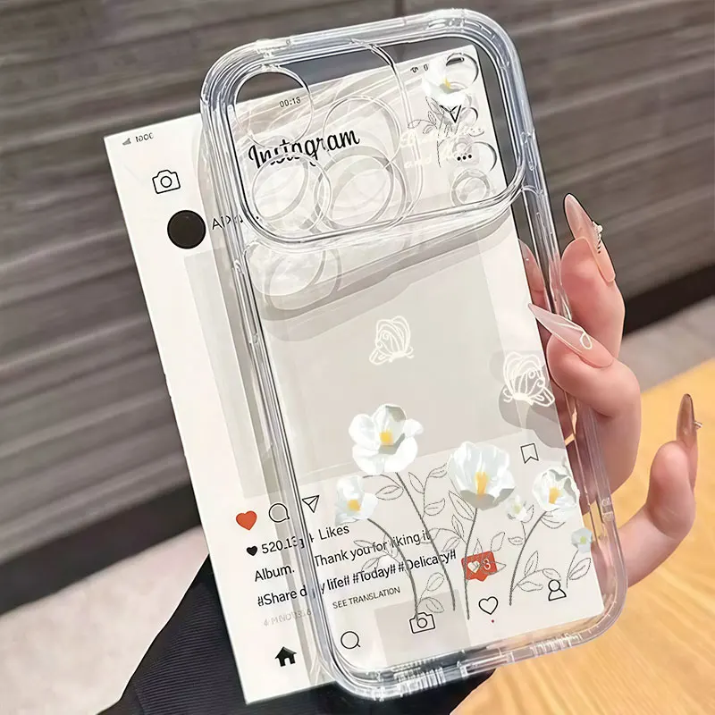 Charming Small Flower Clear Phone Case
