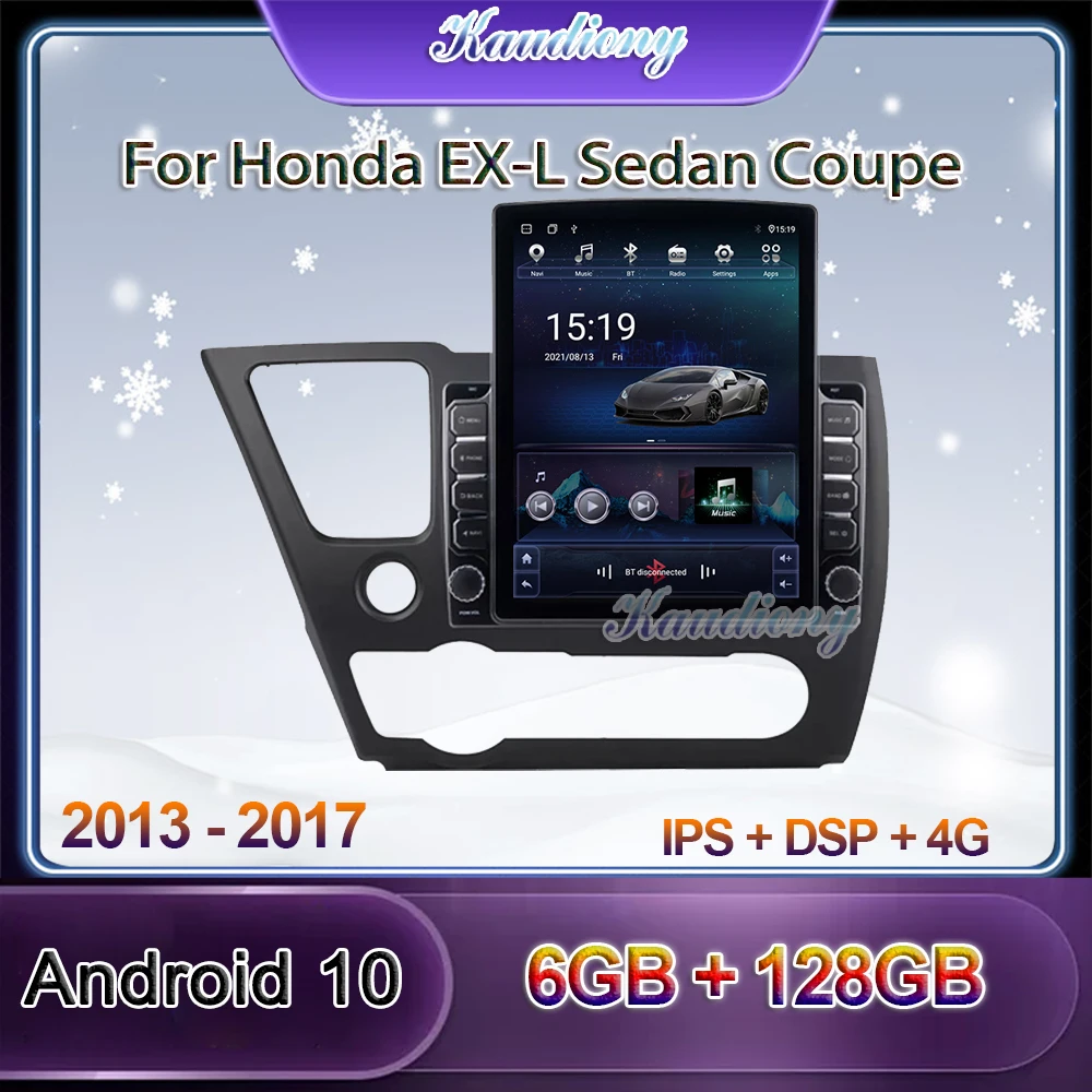 

Kaudiony Tesla Style Android 10 Car Radio For Honda Civic Car DVD Multimedia Player Auto GPS Navigation Stereo 4G GPS 2013-2017