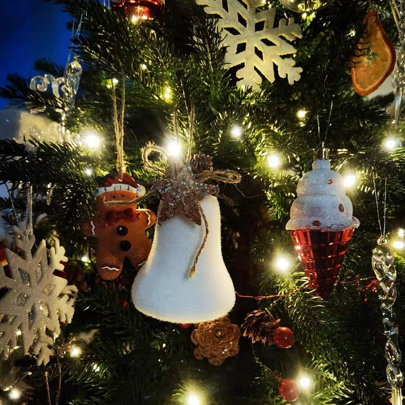 White Foam Christmas Hanging Ornaments Xmas Tree Balls Snowflake Pendants Navidad Home Party Decorations 2026 New Year Gifts