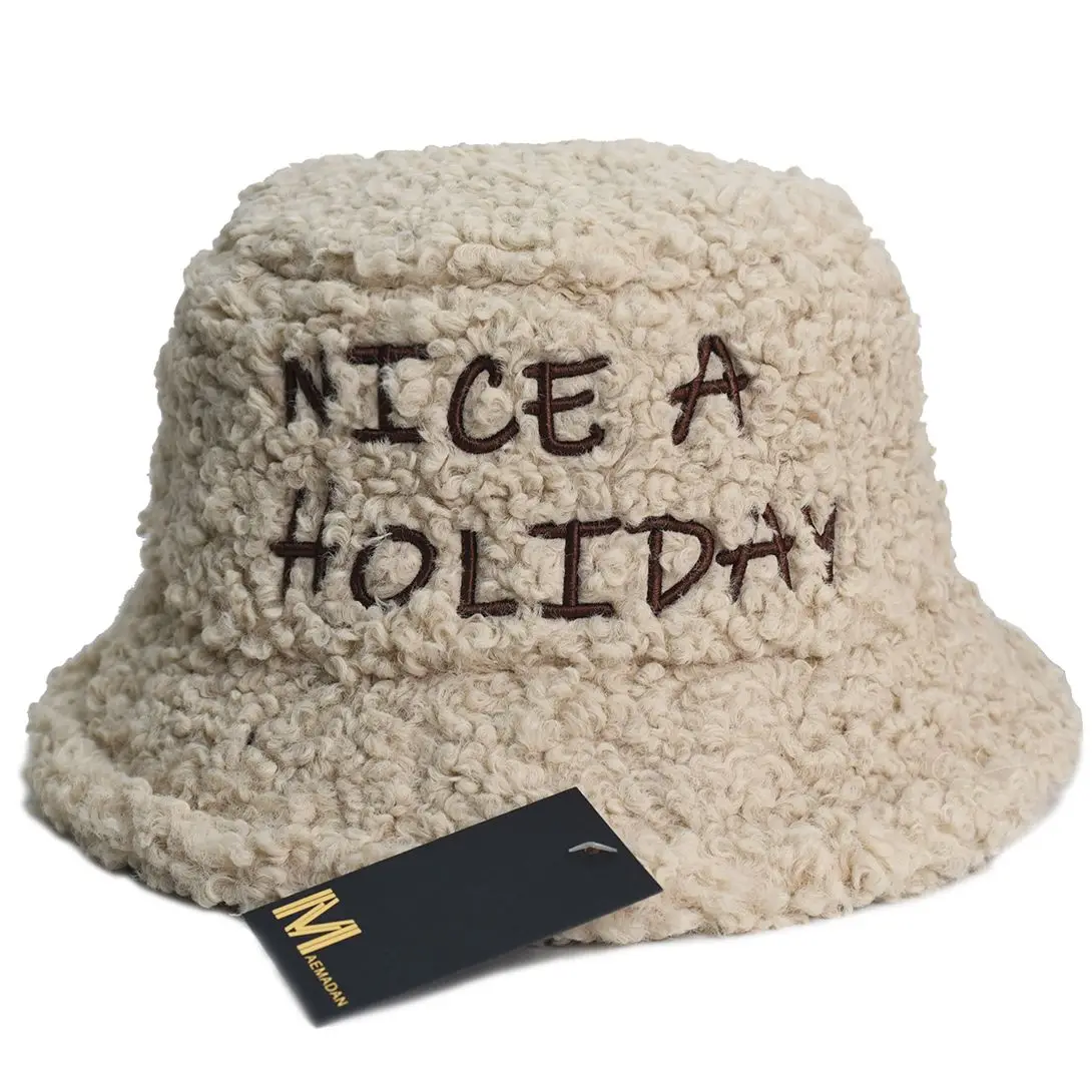 

New Women Warm Thick Bucket Hats Cool Panama Lady Autumn Winter Outdoor Solid Color Fisherman Cap Hat For Women