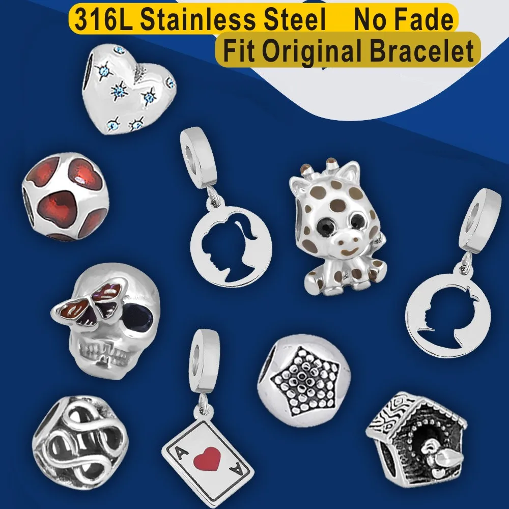 Yiwu Pandoraer берлоки Нержавеющая сталь подходит Pulseira 316L шармы из нержавеющей стали женские аксессуары ручной работы Изготовление ювелирных изделий