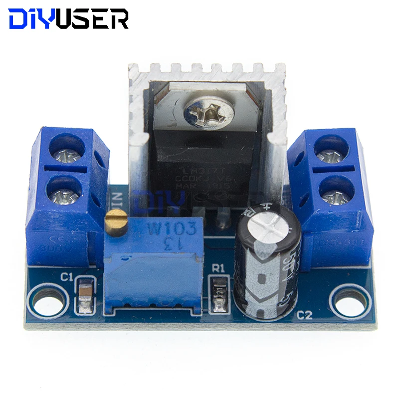 DIYUSER LM317 Adjustable Voltage Regulator Power Supply LM317 DC-DC Converter Buck Step Down Circuit Board Linear Regulator