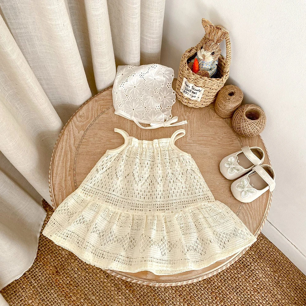 Girls Summer Lace Ruffled Princess Dress