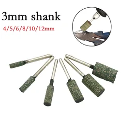 5pcs 3mm Shank Cylindrical Rubber Polishing Burr Point Bit Rotary Grinding Head For Processing Jewelry Wood 4/5/6/8/10/12mm
