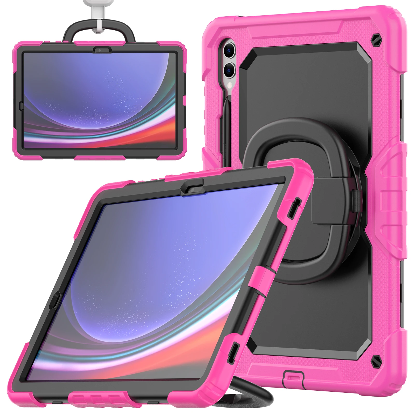 Heavy Duty 12.4-Inch Tablet Case with 360° Rotatable Bracket