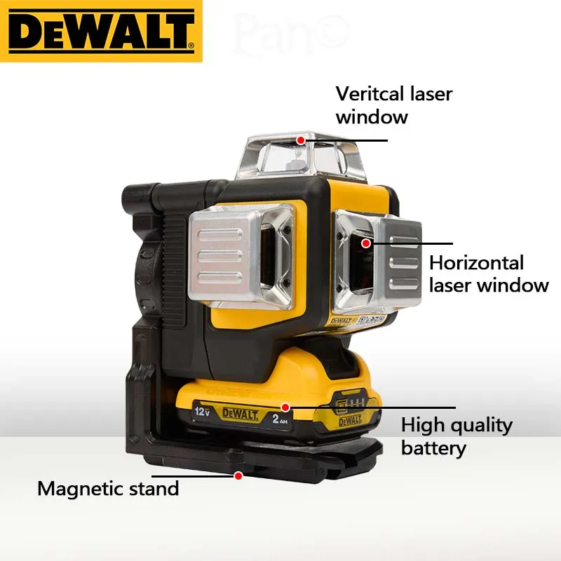 Dewalt DW089LG 3 Sides*360 Degree Vertical Lines Laser Level Meter Outdoor 12V Lithium Battery Horizontal Green Light Level 2