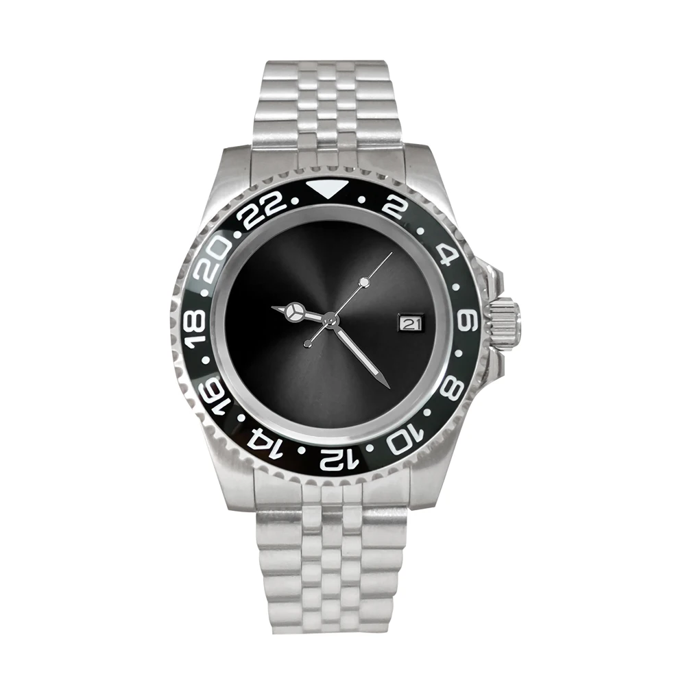 

New 40mm GEERVO No Logo CD Black Dial Sapphire Crystal 316L Stainless Steel Japanese NH35 Movement Luxury Men's Watch GR129