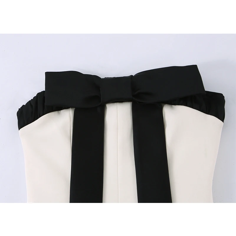 Women's Off Shoulder Dress 2025 New Sleeveless Backless Sexy Short Dresses Fashion Personality Bow Tied Evening Party Dresses ﻿