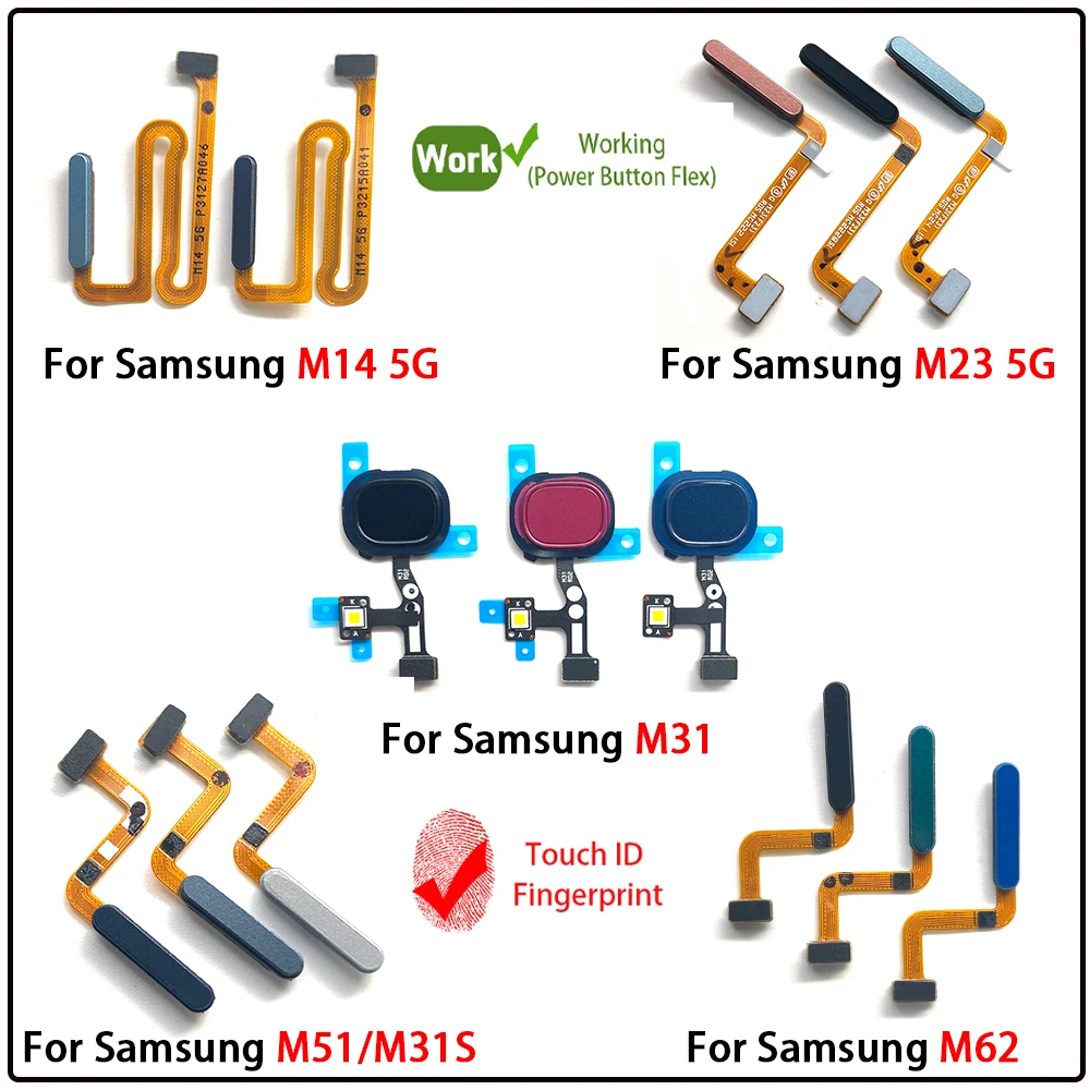 

100% Original Home Button Fingerprint Menu Return Key Sensor Fingerprint Scanner Cable For Samsung M31 M31S M51 M62 M14 M23 5G