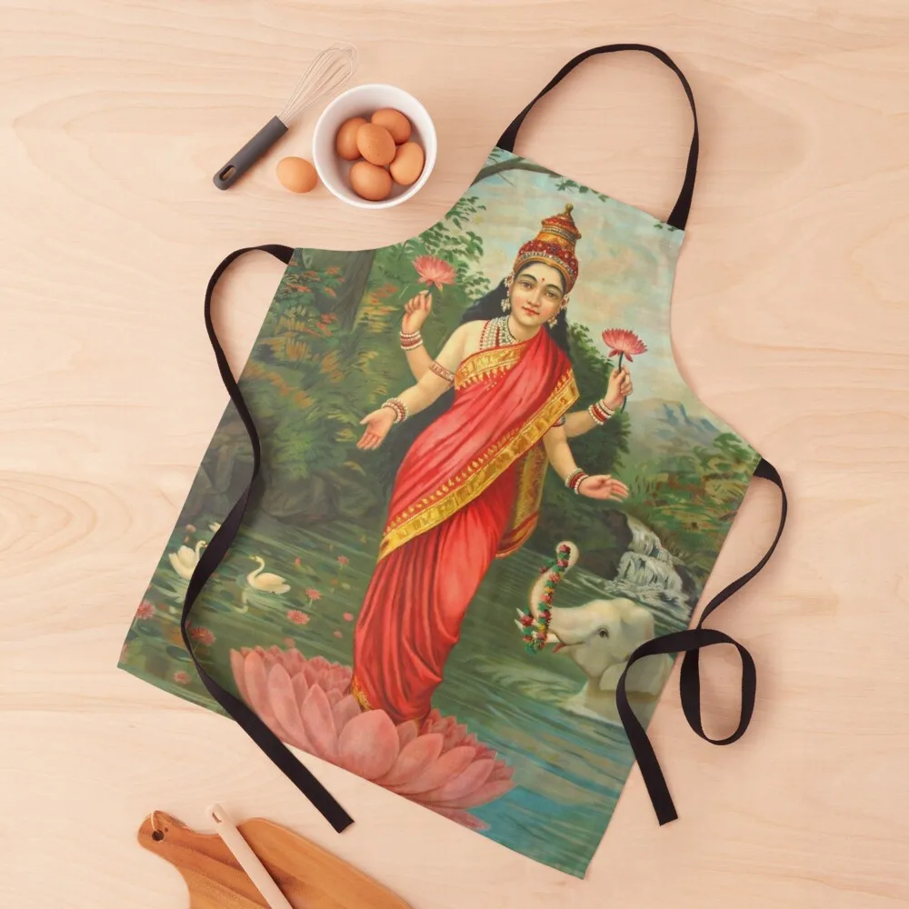 

Goddess Lakshmi - Raja Ravi Varma Apron kitchen utensil kitchen woman Chef Uniform For Men Kitchen Apras Man Apron